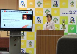 市長記者会見の様子