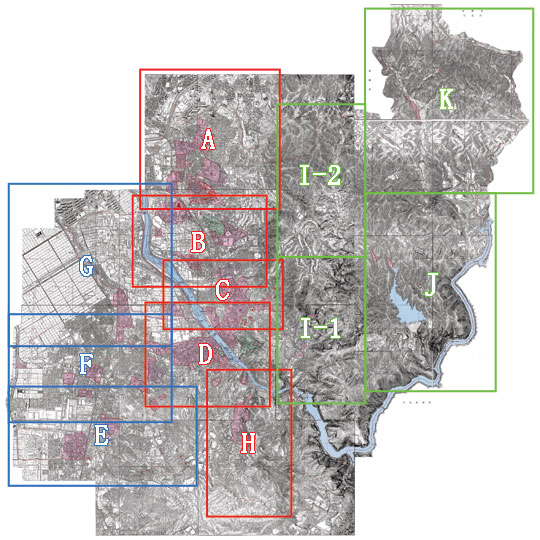 『宇治市遺跡地図（2002年版）』　索引の画像