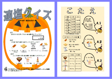 当日、実際に配付したクイズ用紙です。