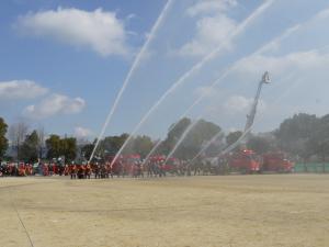 一斉放水の様子